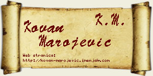 Kovan Marojević vizit kartica